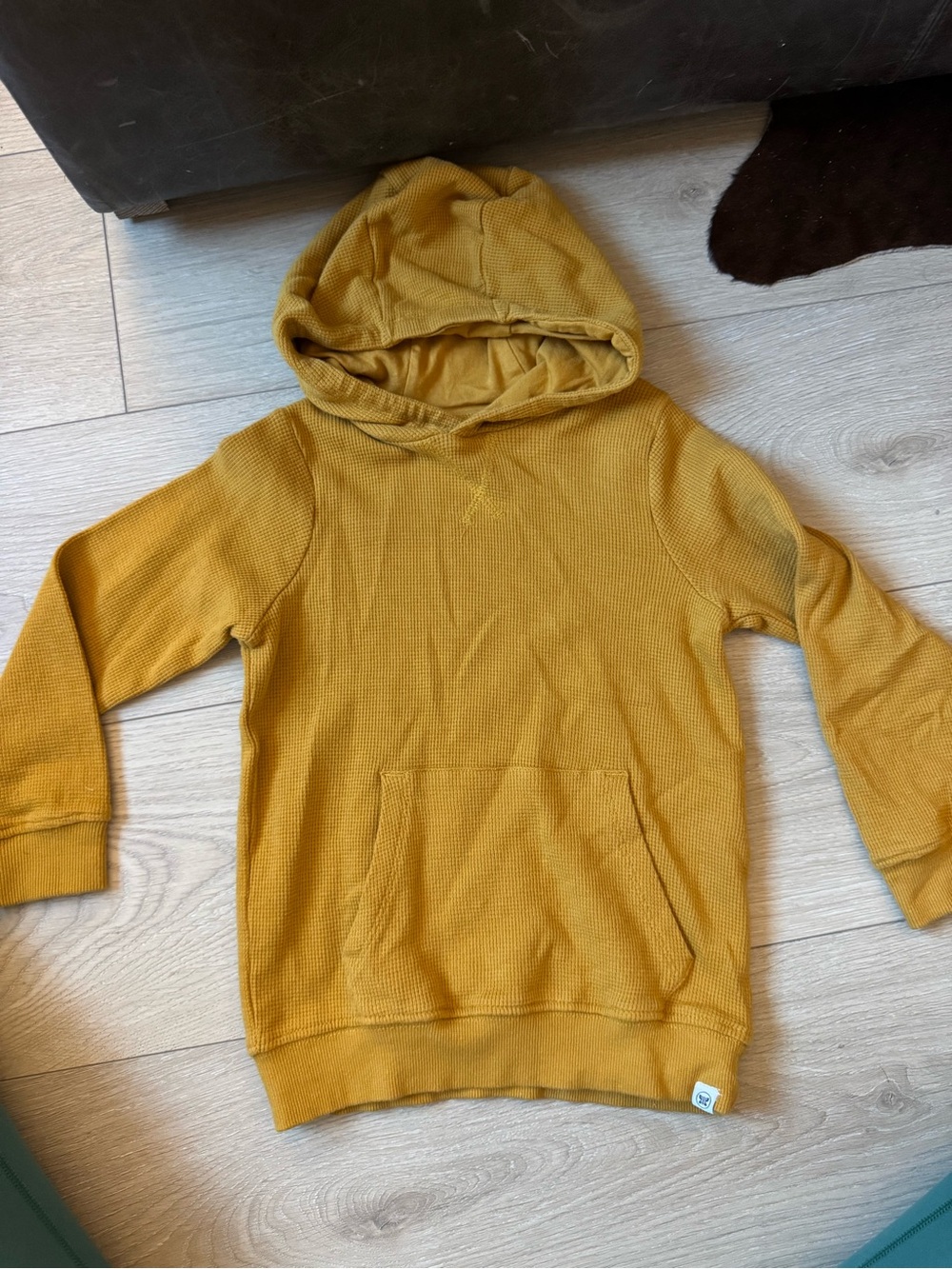 The Honest Company Mustard Yellow Kids Hooded Sweatshirt
